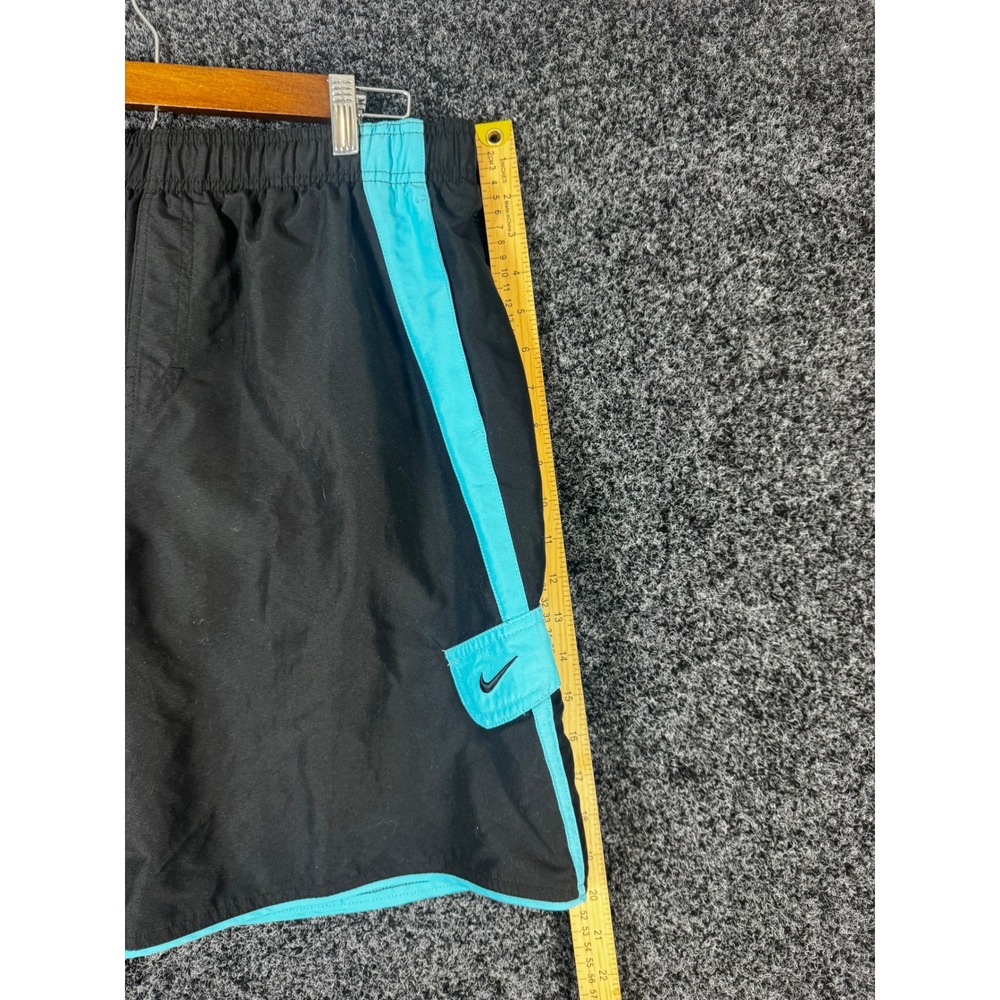Nike Mens Swim Trunks Black Teal Mesh Lined Board Shorts Size Medium - Picture 6 of 6